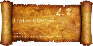 Lipics Klára névjegykártya