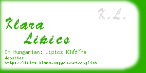 klara lipics business card